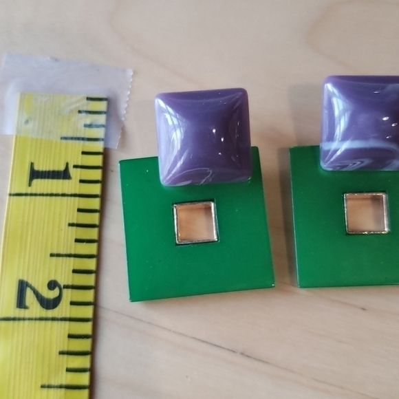 2 for $15 Acrylic Geometric Square Hollow Earrings - Picture 3 of 5